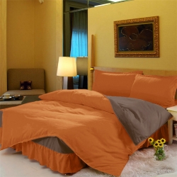 Комплект постельного белья с цельной простынью - подзором Медовый + Порох
