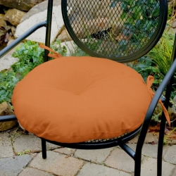 Декоративная подушка на стул модель 3 круглая на завязках Медовая