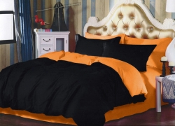 Двухстороннее постельное белье Оранжевый + Черный