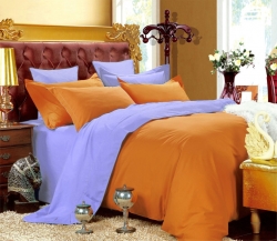 Двухстороннее постельное белье Оранжевый + Сирень