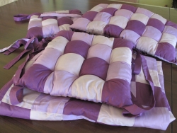 Бортики в кроватку трехцветные фиалка с одеяльцем
