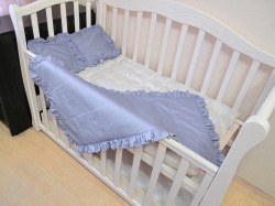 Комплект однотон Baby Flap. Детское одеяло - покрывало с рюшей в наборе с 2 подушками. в 5 цветах