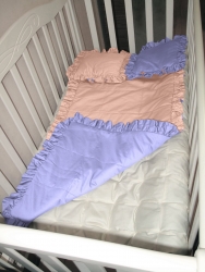 Комплект Baby Flap двусторонний. Детское одеяло - покрывало с рюшей в наборе с 2 подушками.