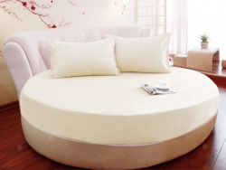 Круглая простынь на кровать Модель 2 Шампань