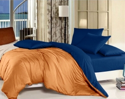 Двухстороннее постельное белье Оранжевый + Синий